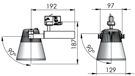 Трековый светильник Glider LED 55W 4000K (с блоком управления DALI)