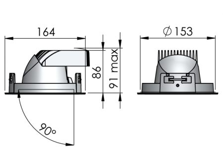 Встраиваемый светильник Lean DL Mini LED 33W 3000K
